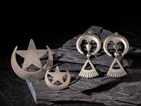 German Silver Hook Earrings and Brooches / Pins