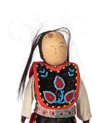Haudenosaunee Corn Husk Female Doll AND Anishinaabe Beaded Doll