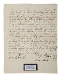 [ENSLAVEMENT & ABOLITION]. Manuscript bill of sale for an 18-year-old enslaved woman named "Harriet." Giles County, Tennessee. 10 October 1840.