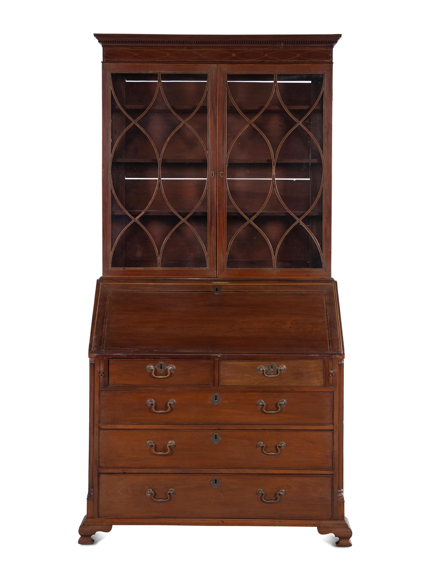 A George III Style Mahogany Secretary Bookcase