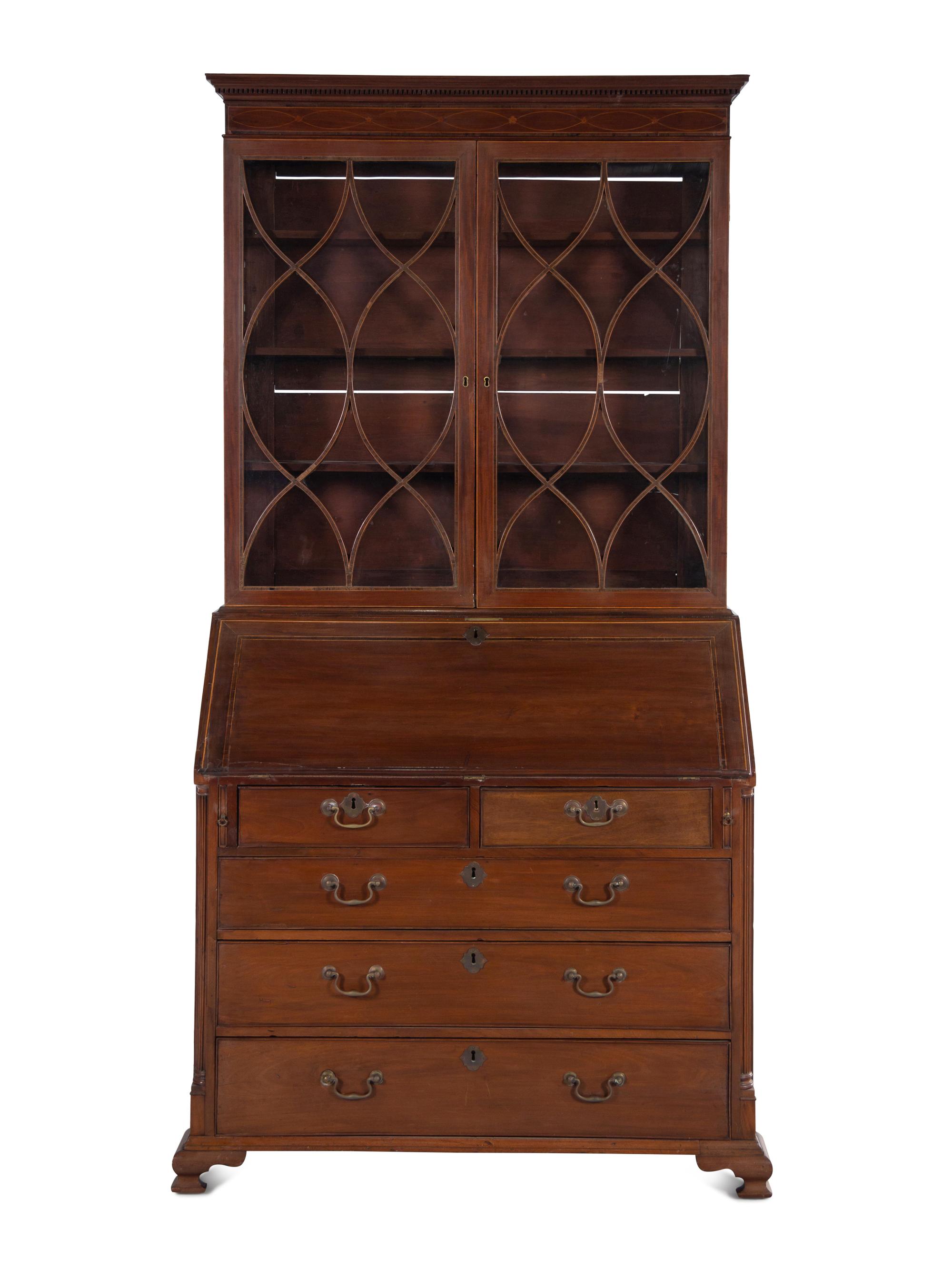 A George III Style Mahogany Secretary Bookcase