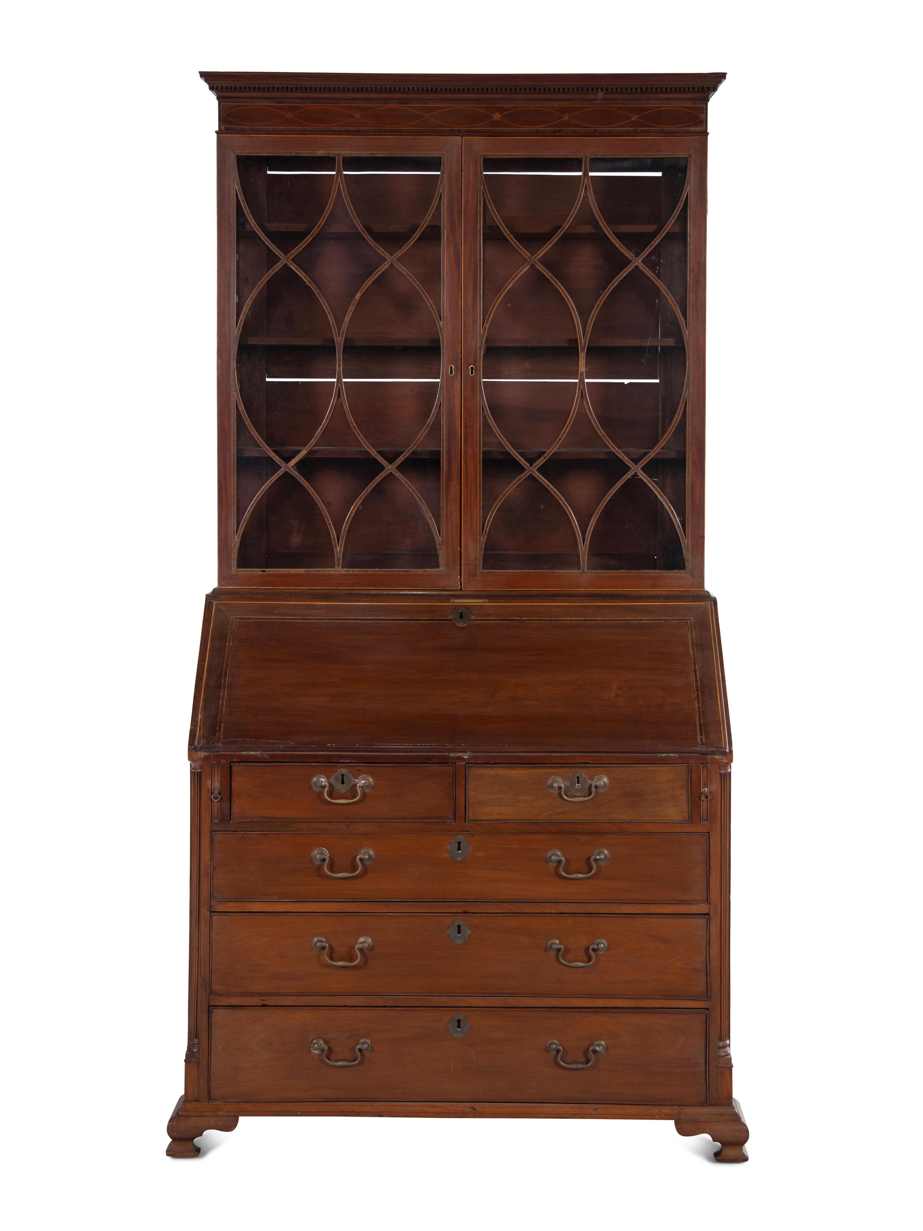 A George III Style Mahogany Secretary Bookcase