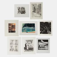 Collection of eight prints from the Print Club of Albany