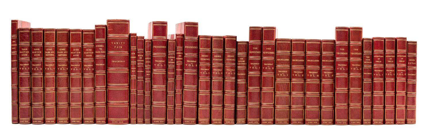 THACKERAY, WILLIAM MAKEPEACE. The Works. London, 1848. 34 vols.