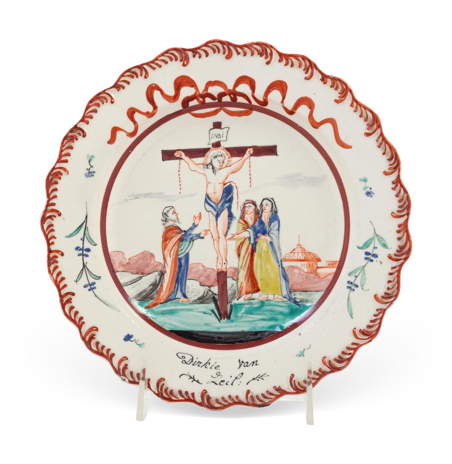 A Leeds Creamware Biblical Plate