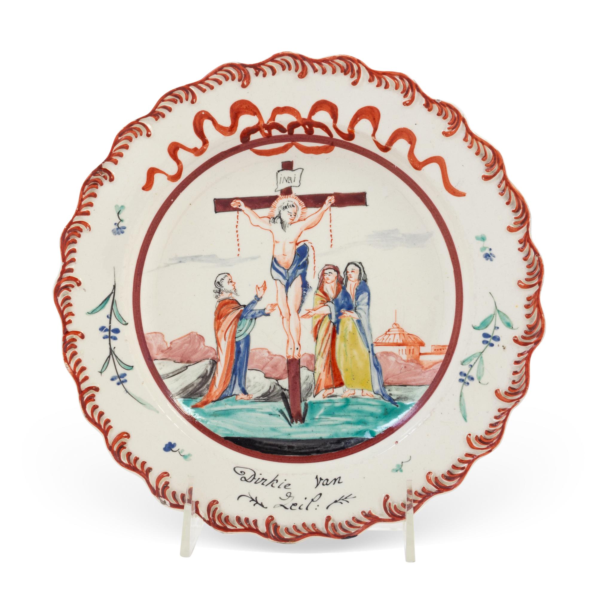A Leeds Creamware Biblical Plate