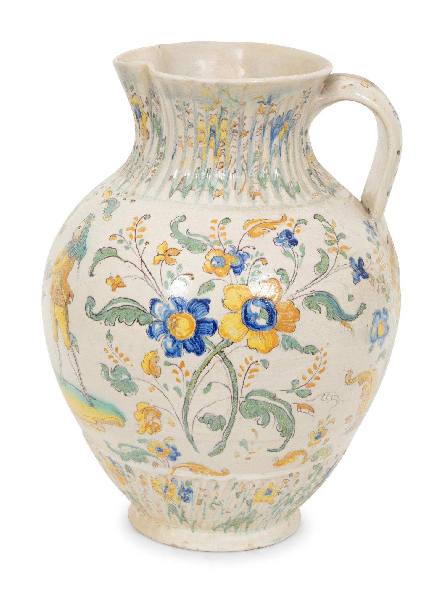 A Spanish Talavera Faience Pitcher