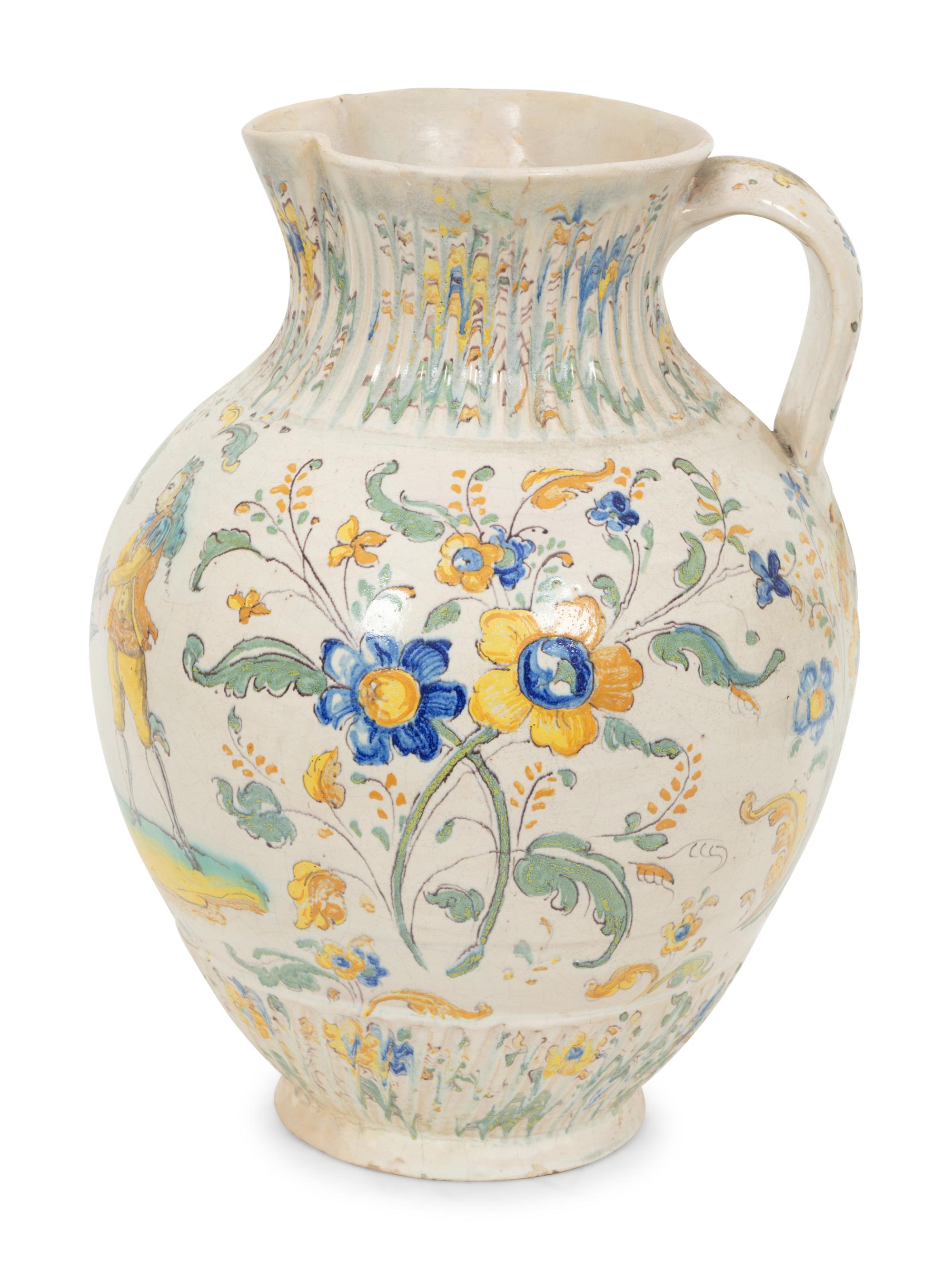 A Spanish Talavera Faience Pitcher