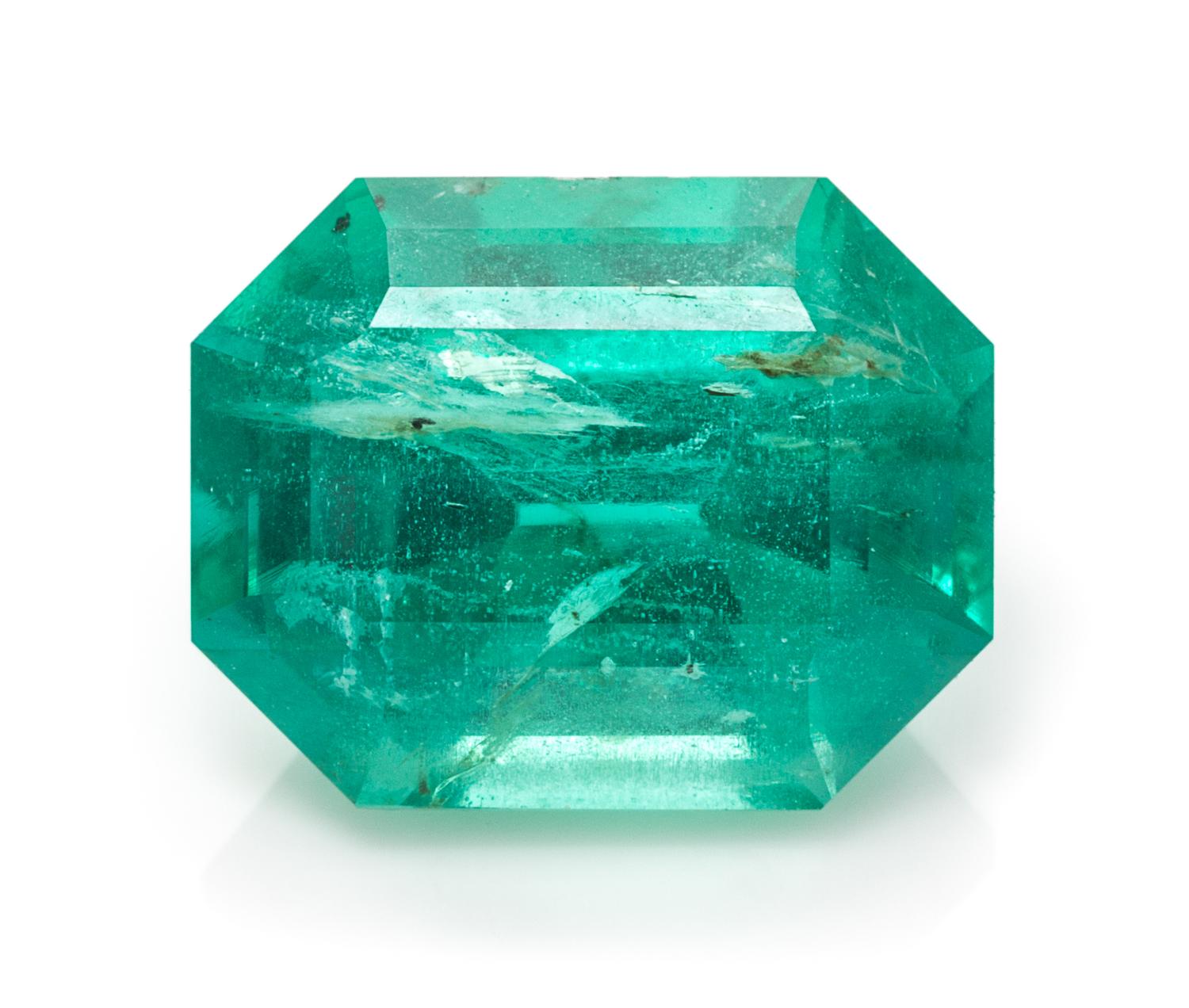 A 1.97 Carat Octagonal Step Cut Emerald,
