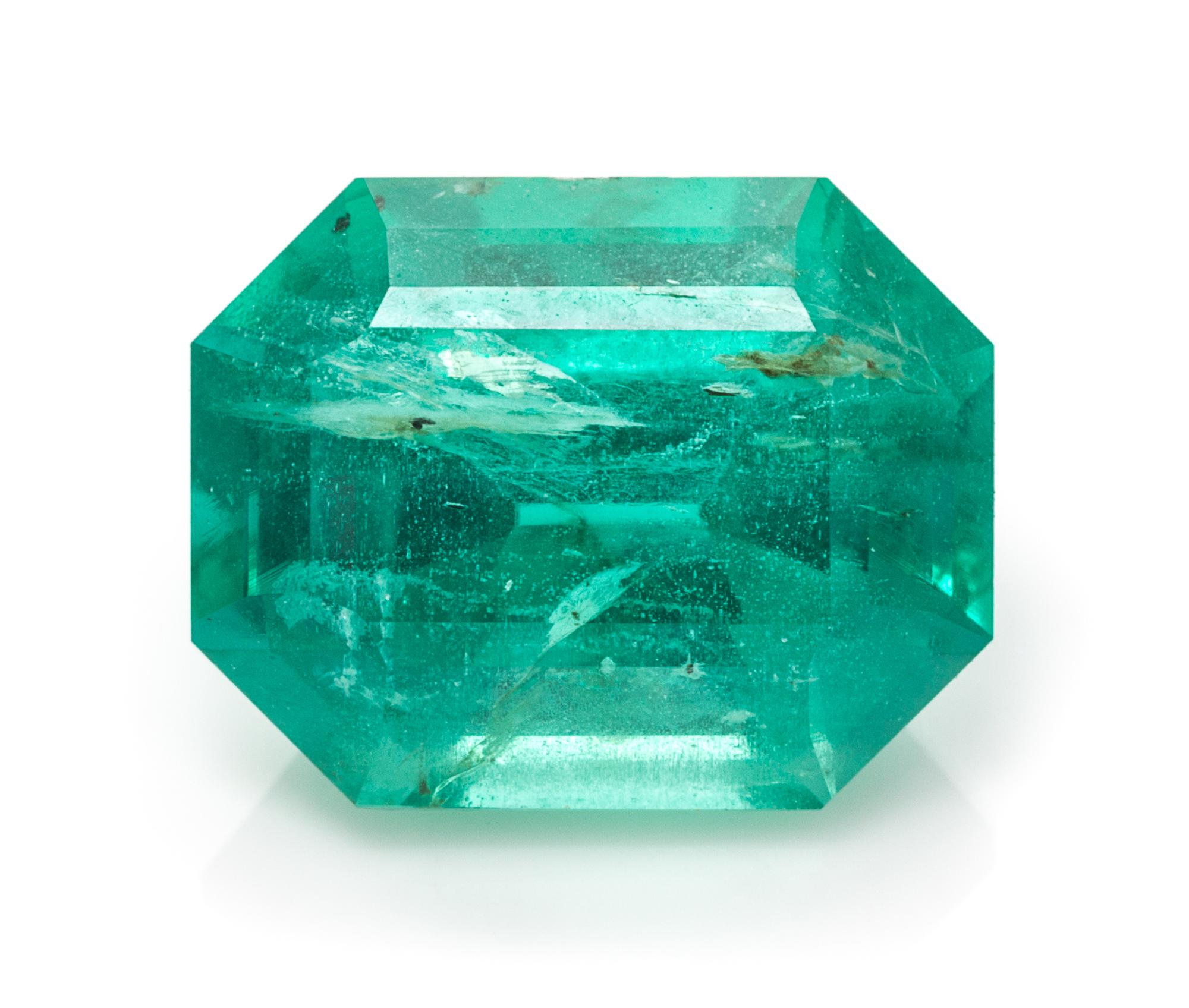 A 1.97 Carat Octagonal Step Cut Emerald,