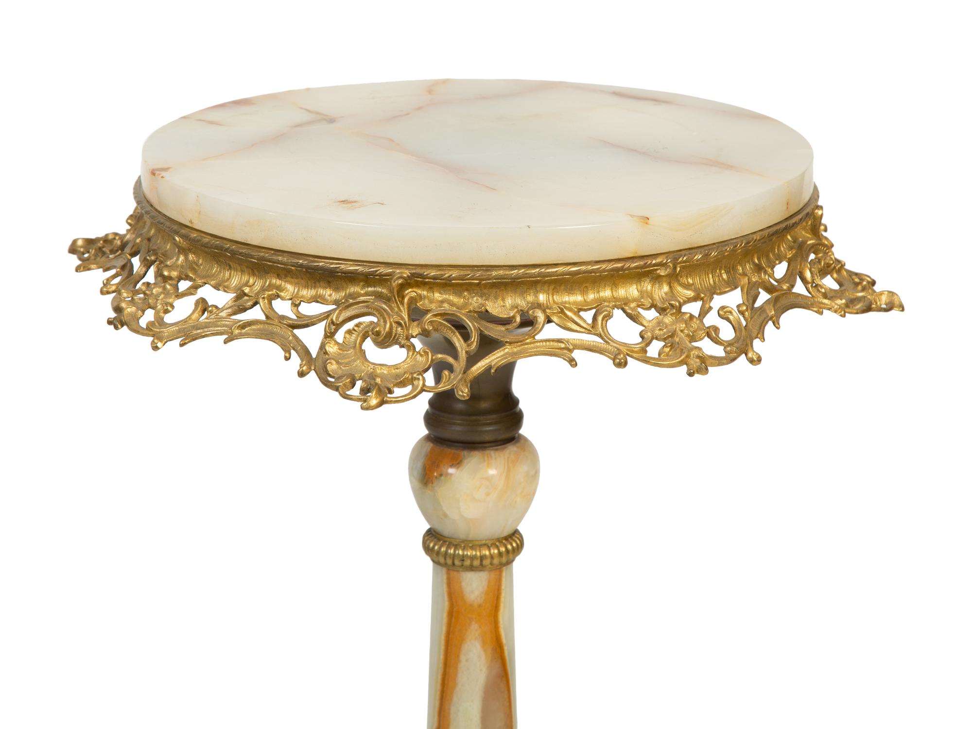 A Louis XV Style Gilt Bronze and Onyx Side Table — LATE 19TH/EARLY 20TH CENTURY