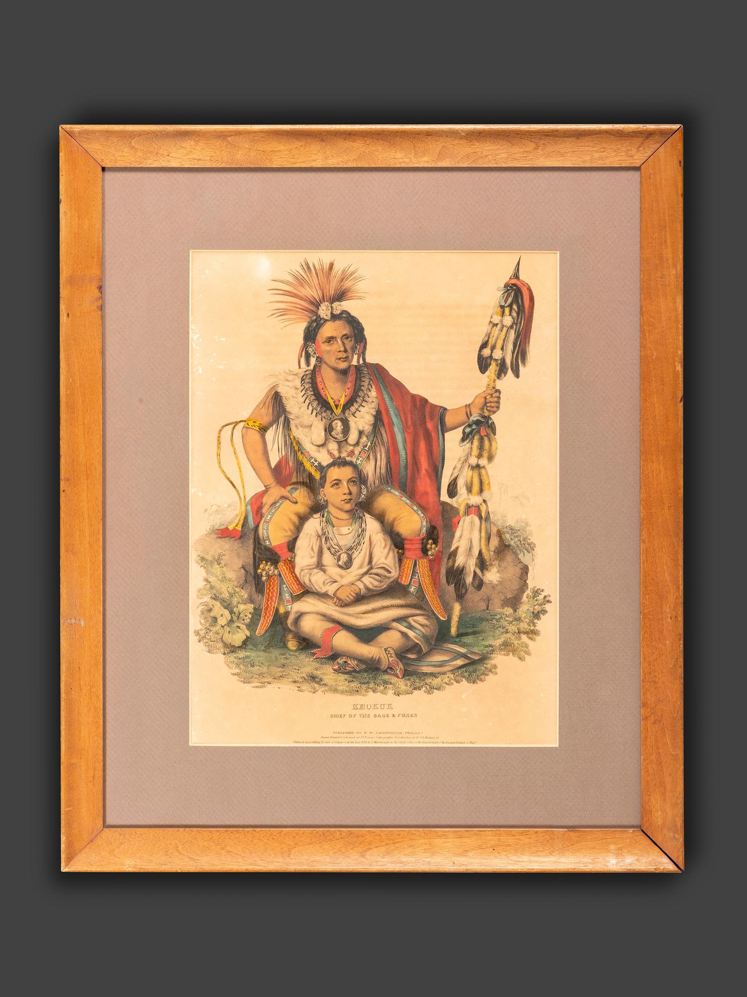 Four Hand-Colored Lithographs by McKenney and Hall