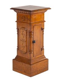 An Aesthetic Movement Carved Oak Pedestal