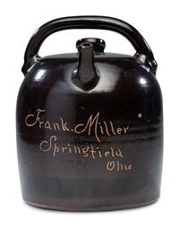 A Schrop Albany Slip-Glazed Harvest or Field Jug Identified to Frank Miller