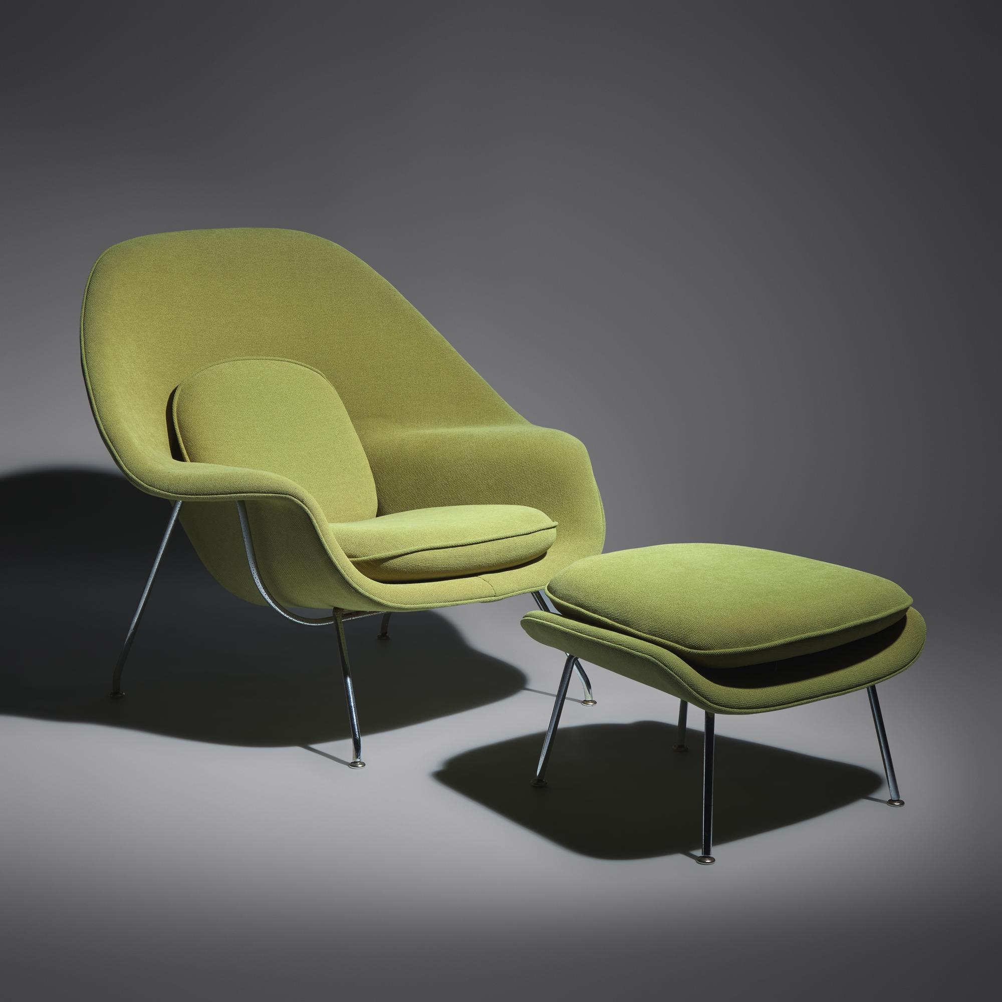 Eero Saarinen (Finnish-American, 1910–1961) — Womb Chair and Ottoman, 1946 / c. 1970 for Knoll International, USA