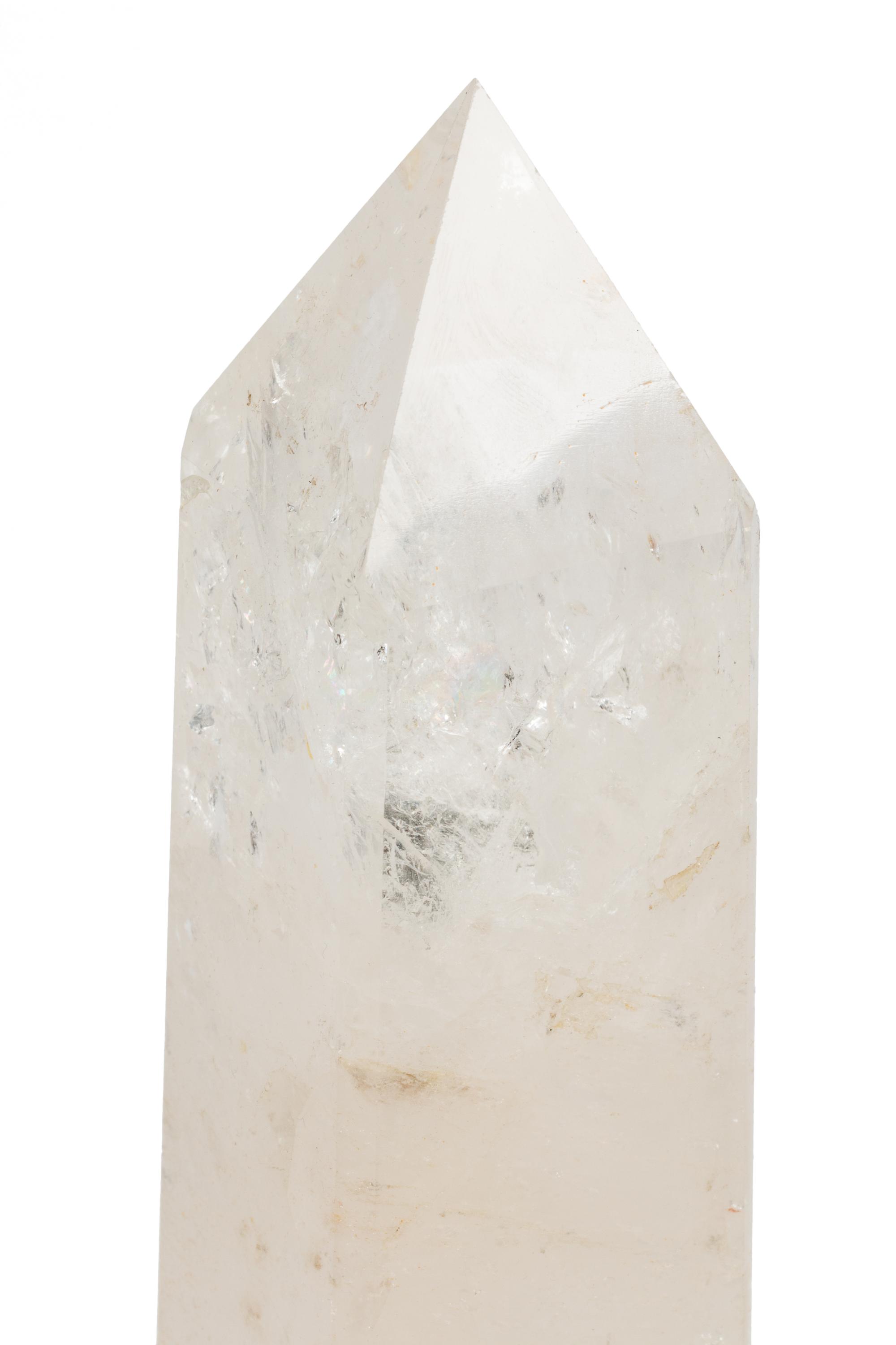 A Pair of Rock Crystal Obelisks with Boulle Marquetry Bases