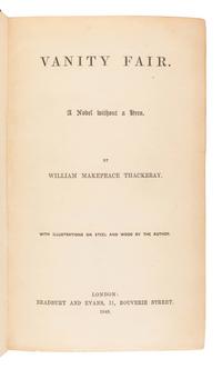 THACKERAY, William (1811-1863). Vanity Fair. London: Bradbury and Evans, 1848.