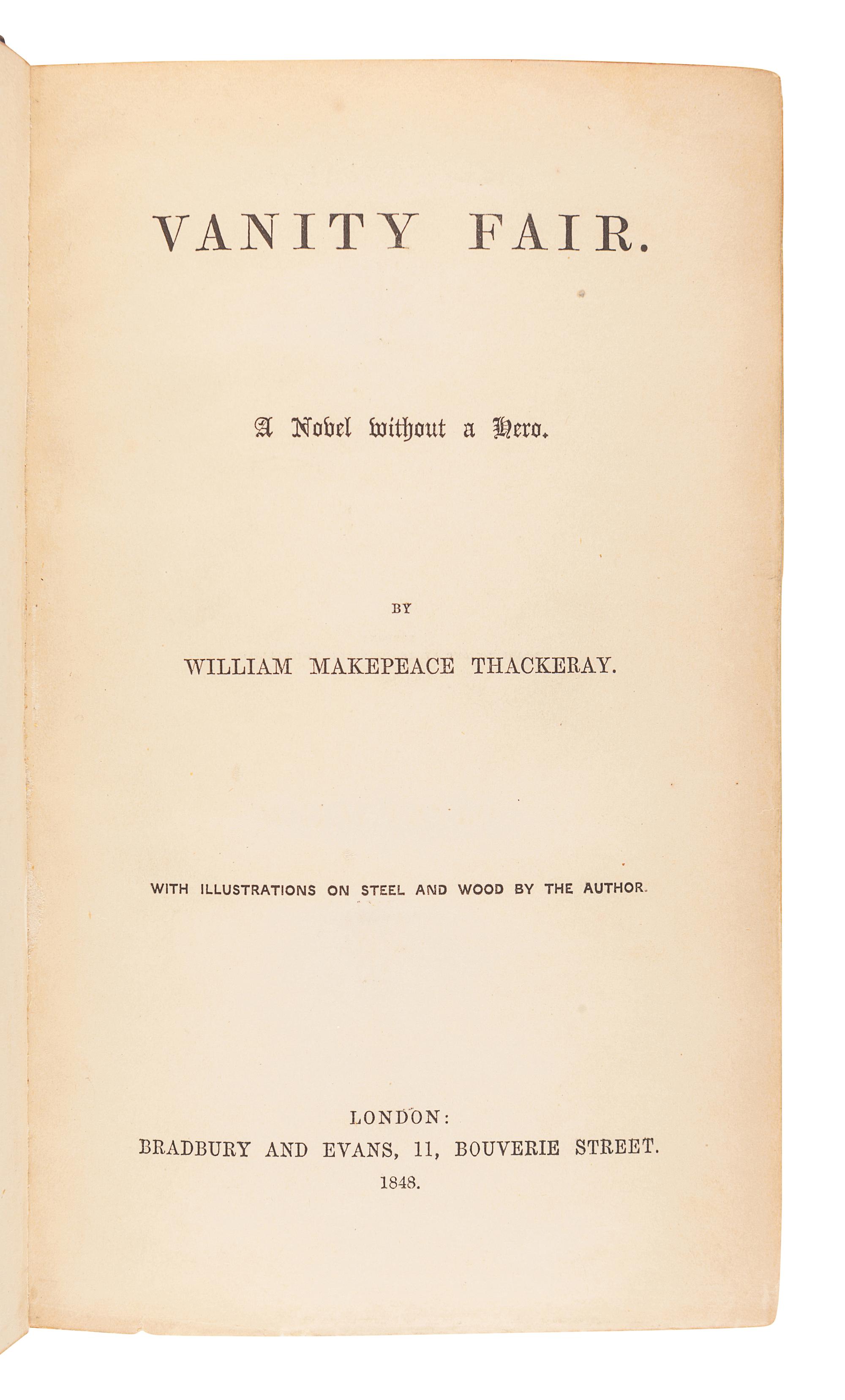 THACKERAY, William (1811-1863). Vanity Fair. London: Bradbury and Evans, 1848.