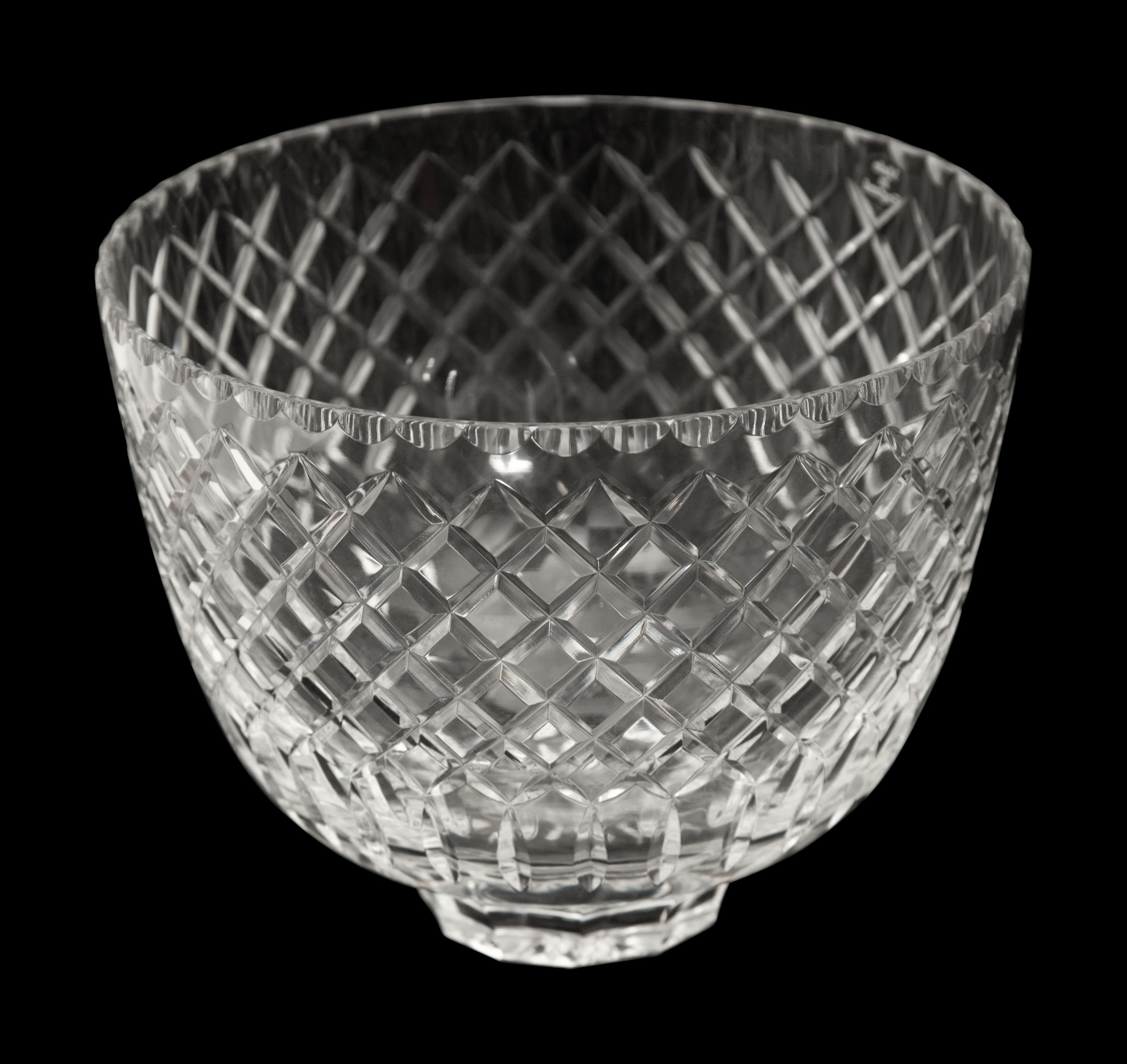 A Cartier Cut Glass Tall Vase and a Wine Cooler