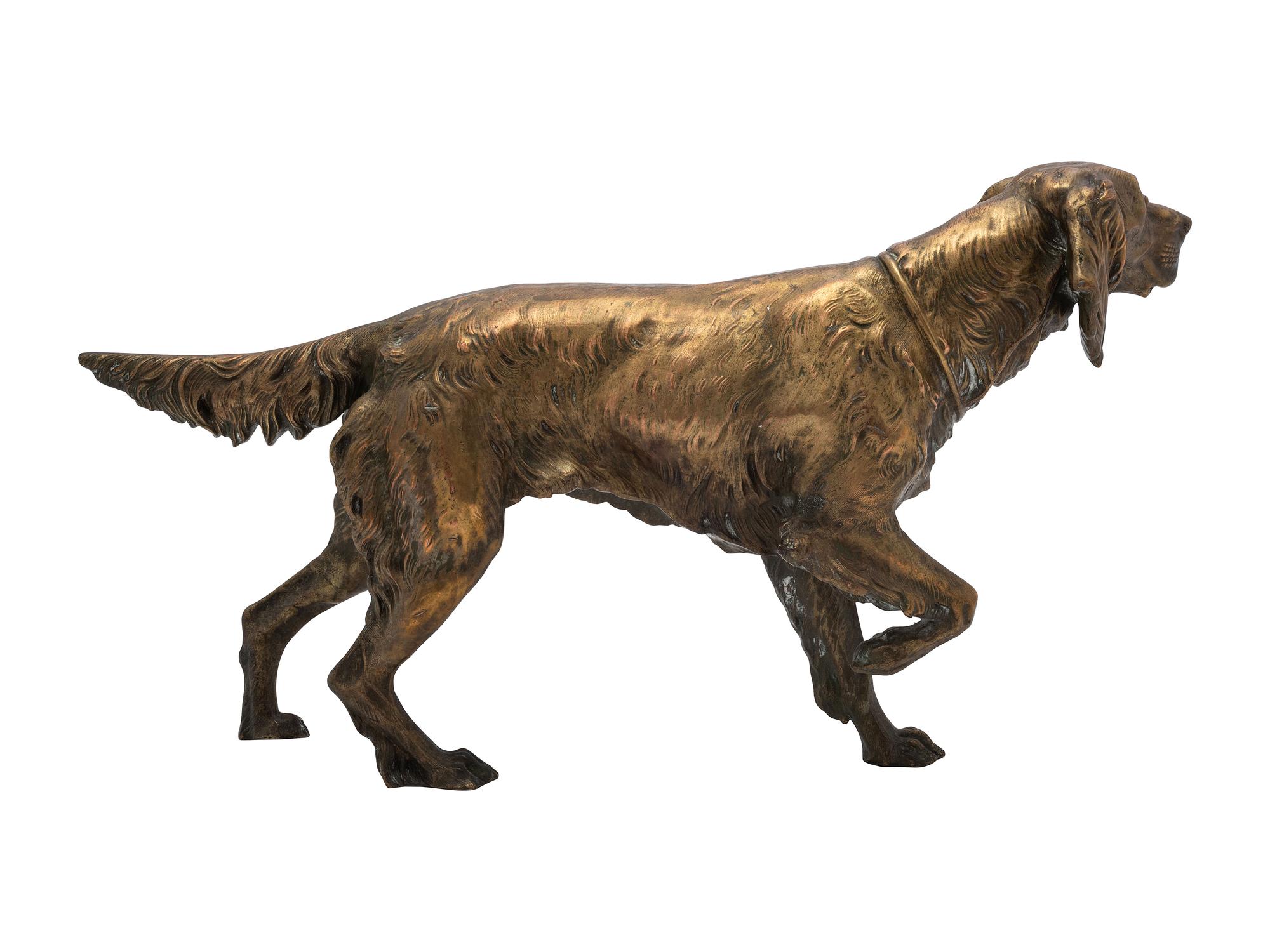 A Patinated Cast Metal Irish Setter