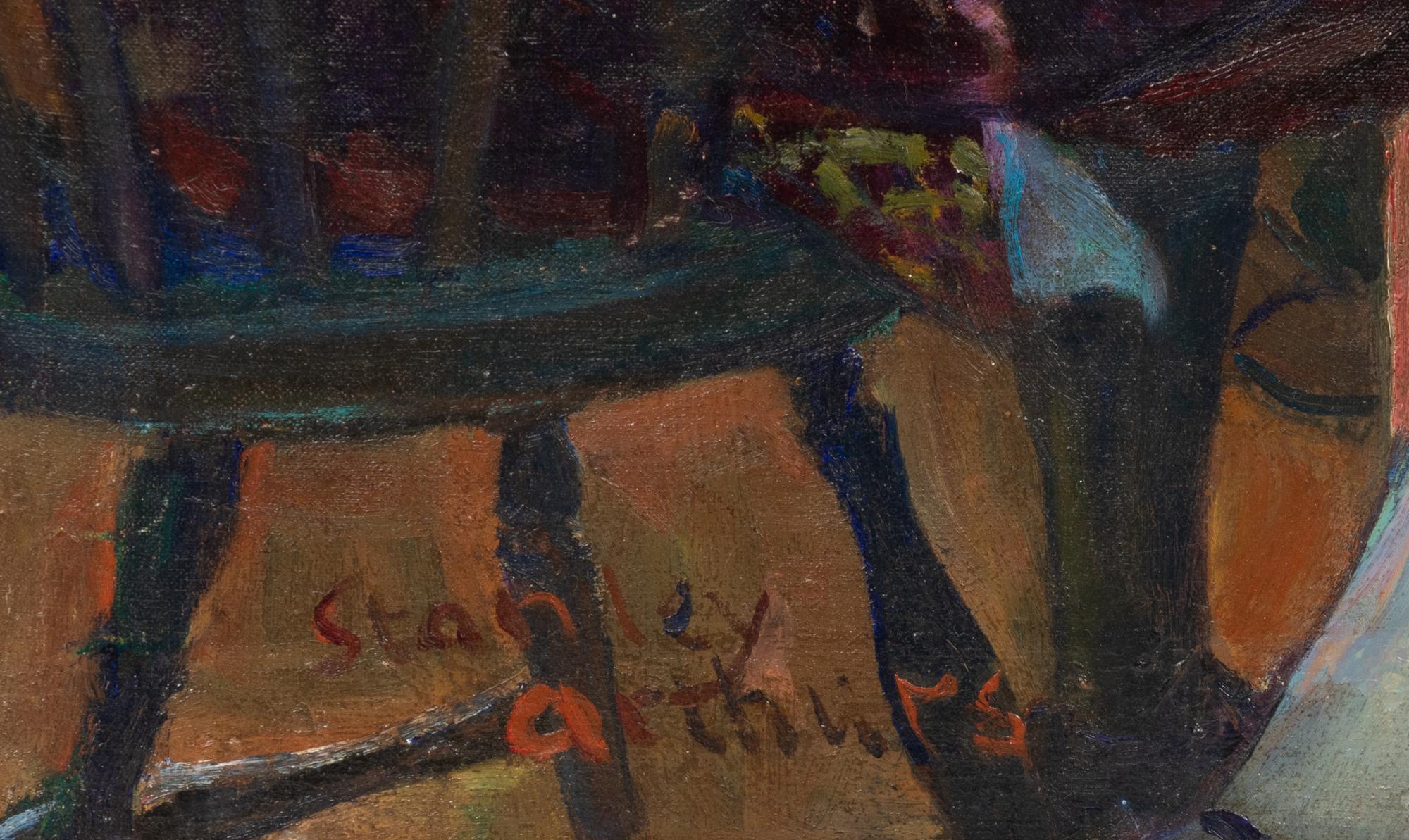 Four Colonial Men at Seaside Tavern