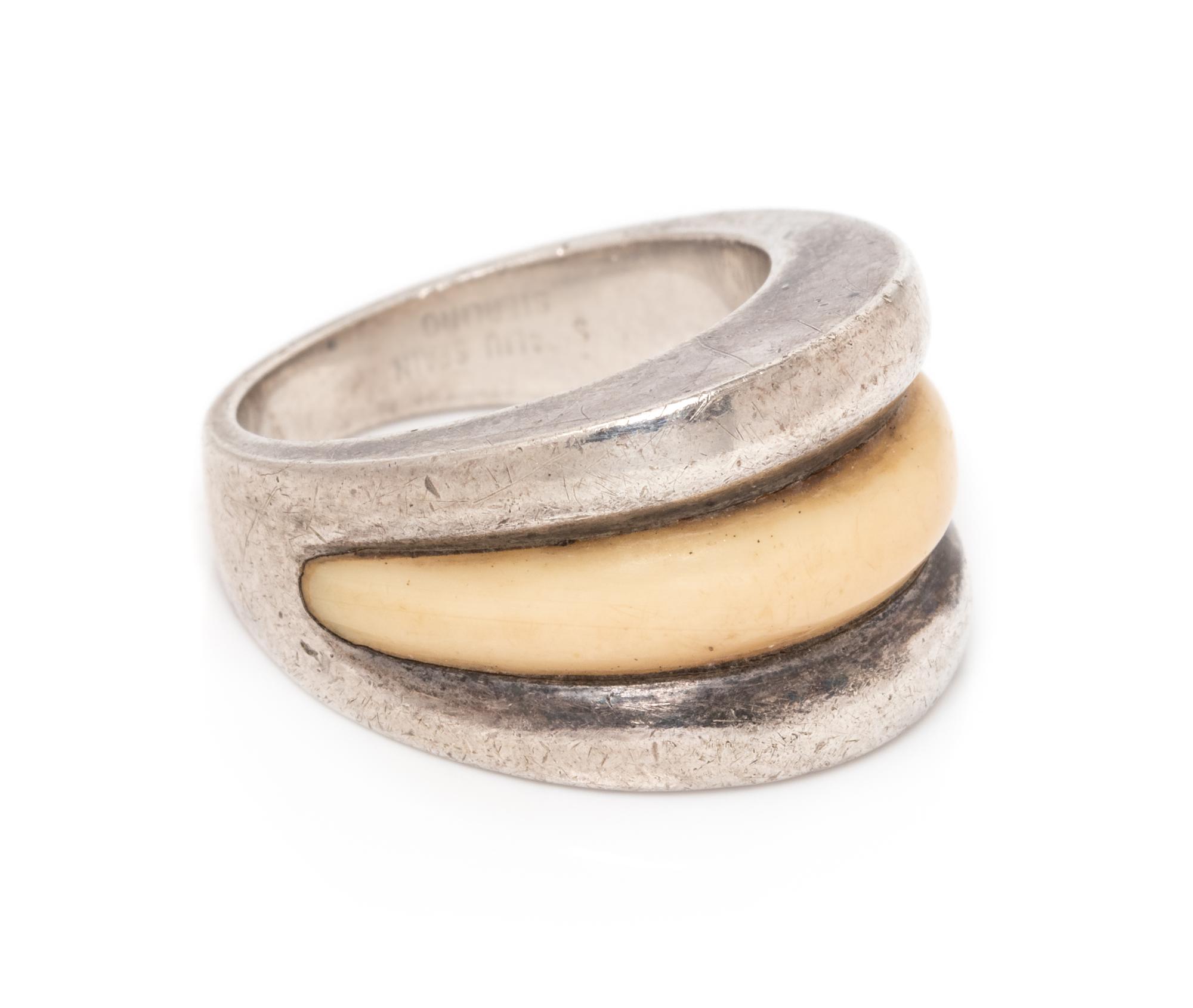 A Modernist Sterling Silver and Resin Ring, Joachim S'Paliu, 5.85 dwts.