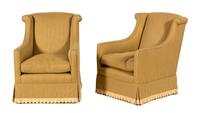 A Pair of Upholstered Club Chairs — 20TH CENTURY