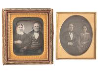 [EARLY PHOTOGRAPHY]. 18 sixth plate daguerreotypes of couples.