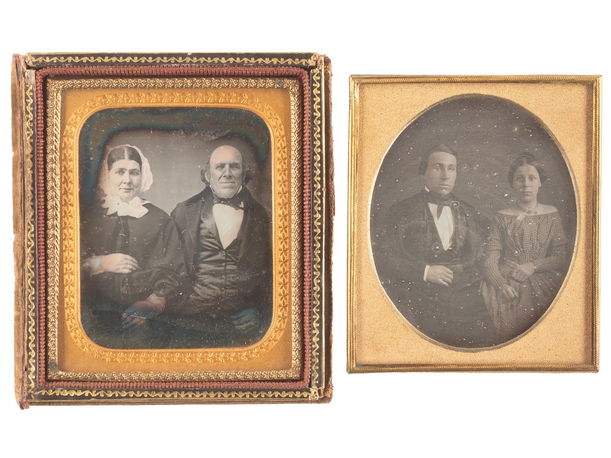 [EARLY PHOTOGRAPHY]. 18 sixth plate daguerreotypes of couples.