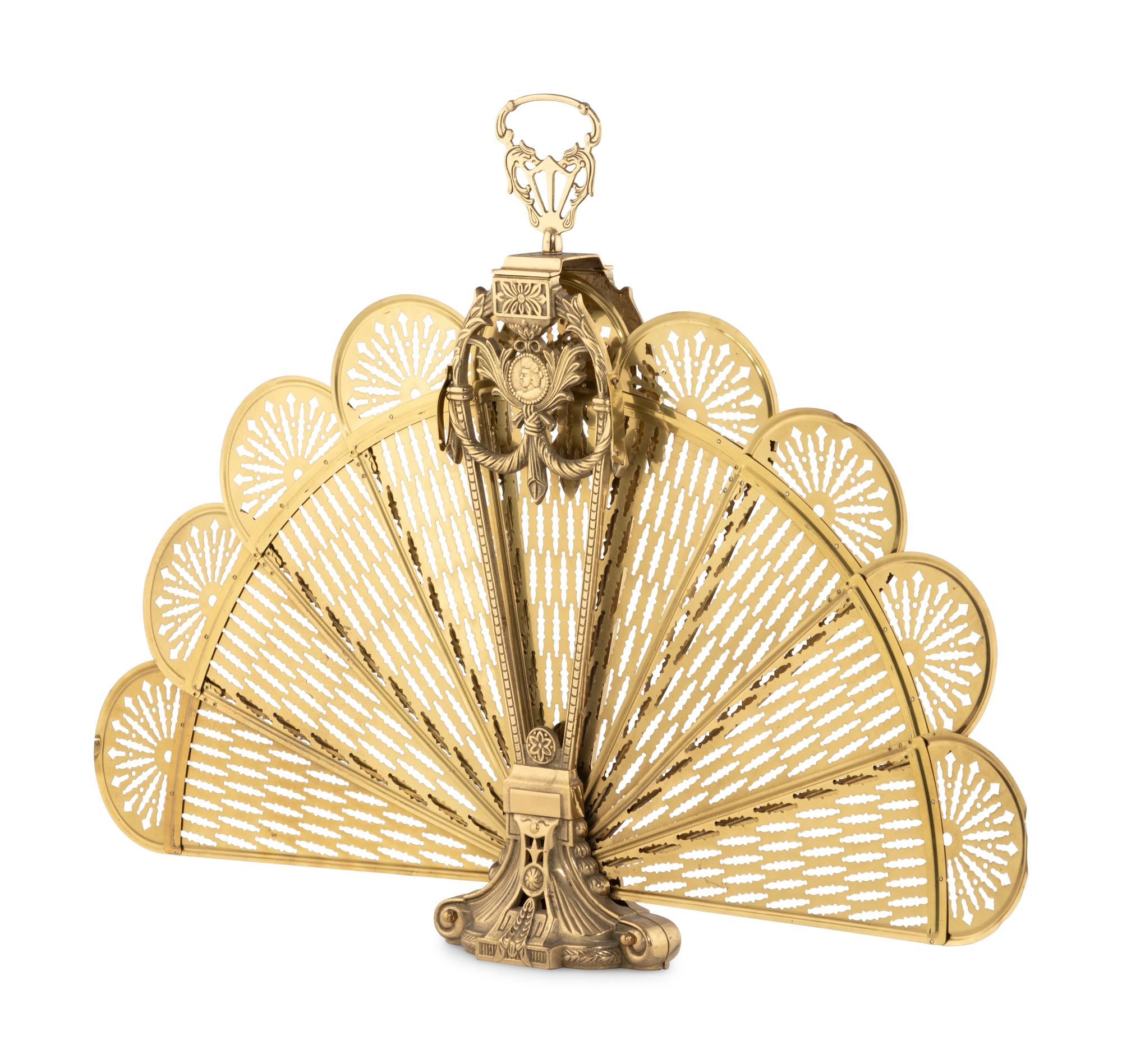 An American Brass Fire Screen