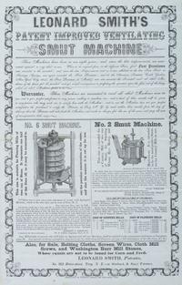 [ADVERTISING]. A group of 3 broadsides promoting machines and goods, incl. Leonard Smith's Smut Machine.