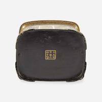 A Japanese gold-inlaid iron miniature cabinet, Komai workshops, Kyoto Meiji period