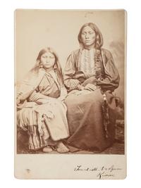 [NATIVE AMERICANS]. SOULE, W.S. Cabinet card of Tom-e-ath-to (Trailing the Enemy) and his wife.
