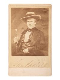 [WESTERN AMERICANA] -- [HOUSTON, Sam (1793-1863)]. BAKER & RECORD, photographers. Period copy CDV of Sam Houston. Saratoga Springs, NY.