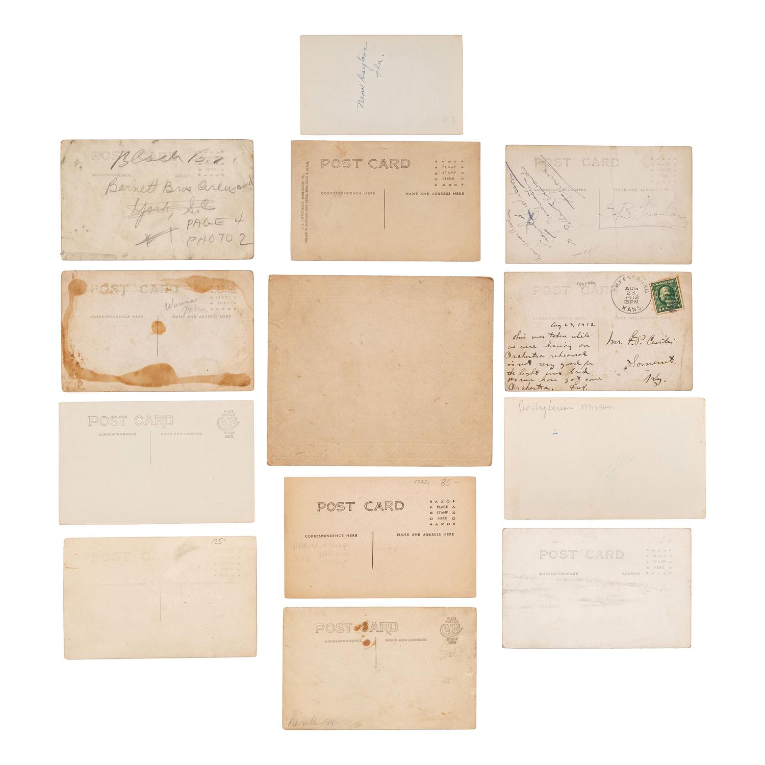 [EARLY PHOTOGRAPHY - MUSIC]. A collection of 60+ photographs of gospel, military, and marching bands and other musical groups, including: