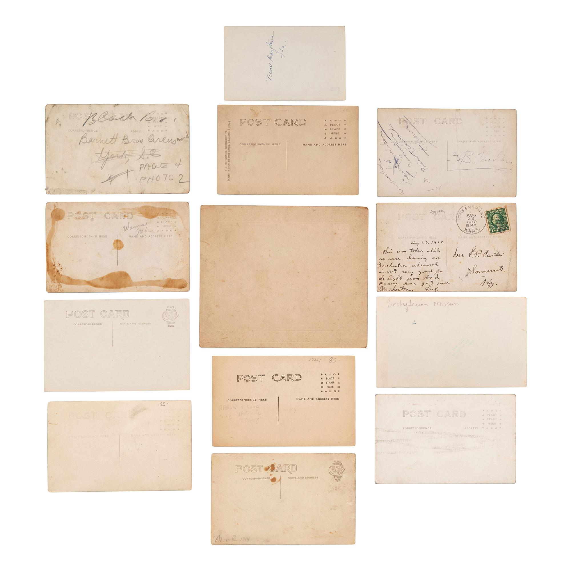 [EARLY PHOTOGRAPHY - MUSIC]. A collection of 60+ photographs of gospel, military, and marching bands and other musical groups, including: