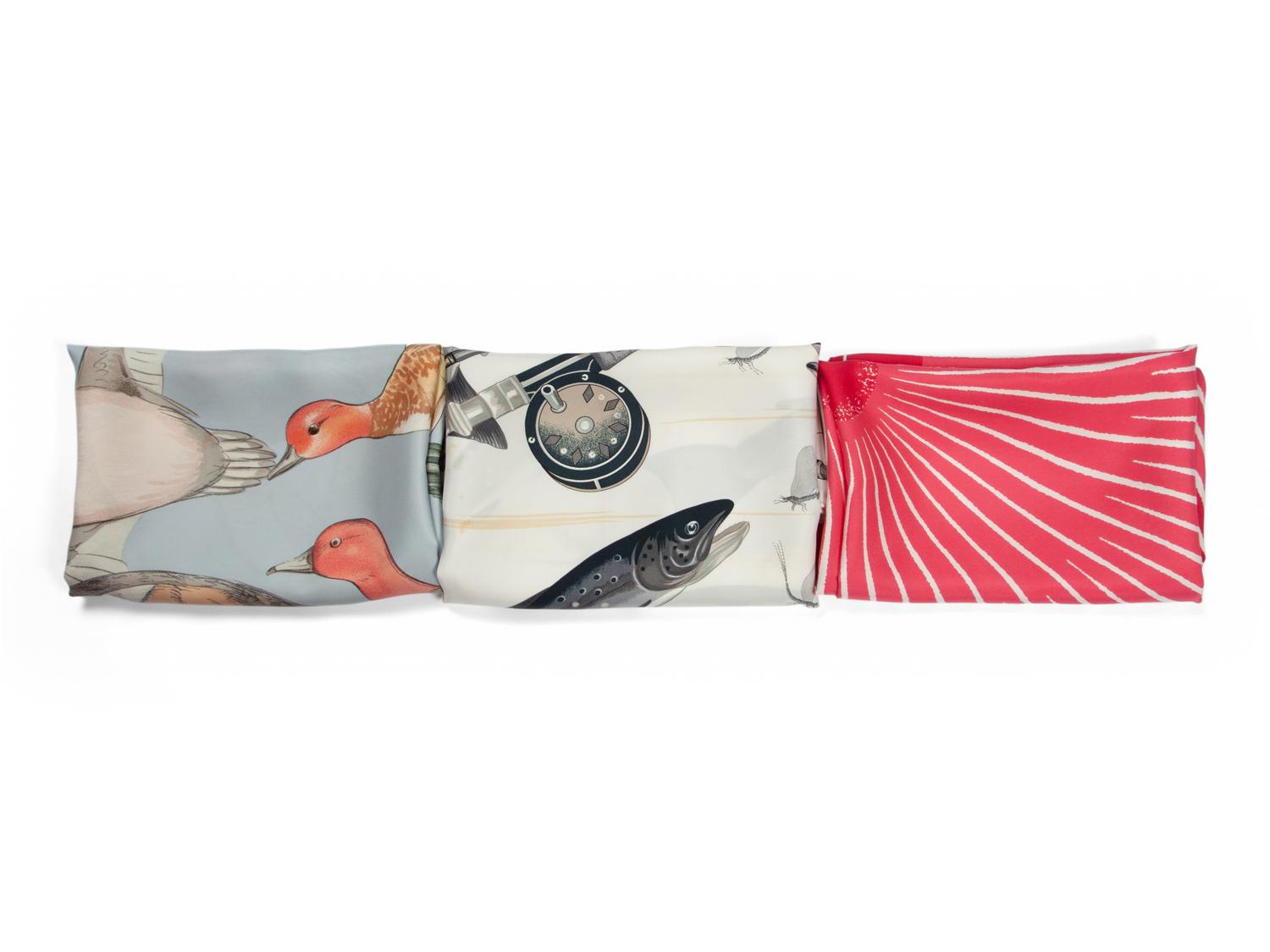 Three Hermès 90cm Silk Scarves