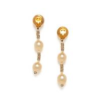 Chanel, Gripoix Pearl & Rhinestone Necklace and Ear Clips Set