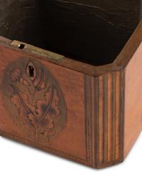 A Group of Three George III Harewood and Marquetry Tea Caddies