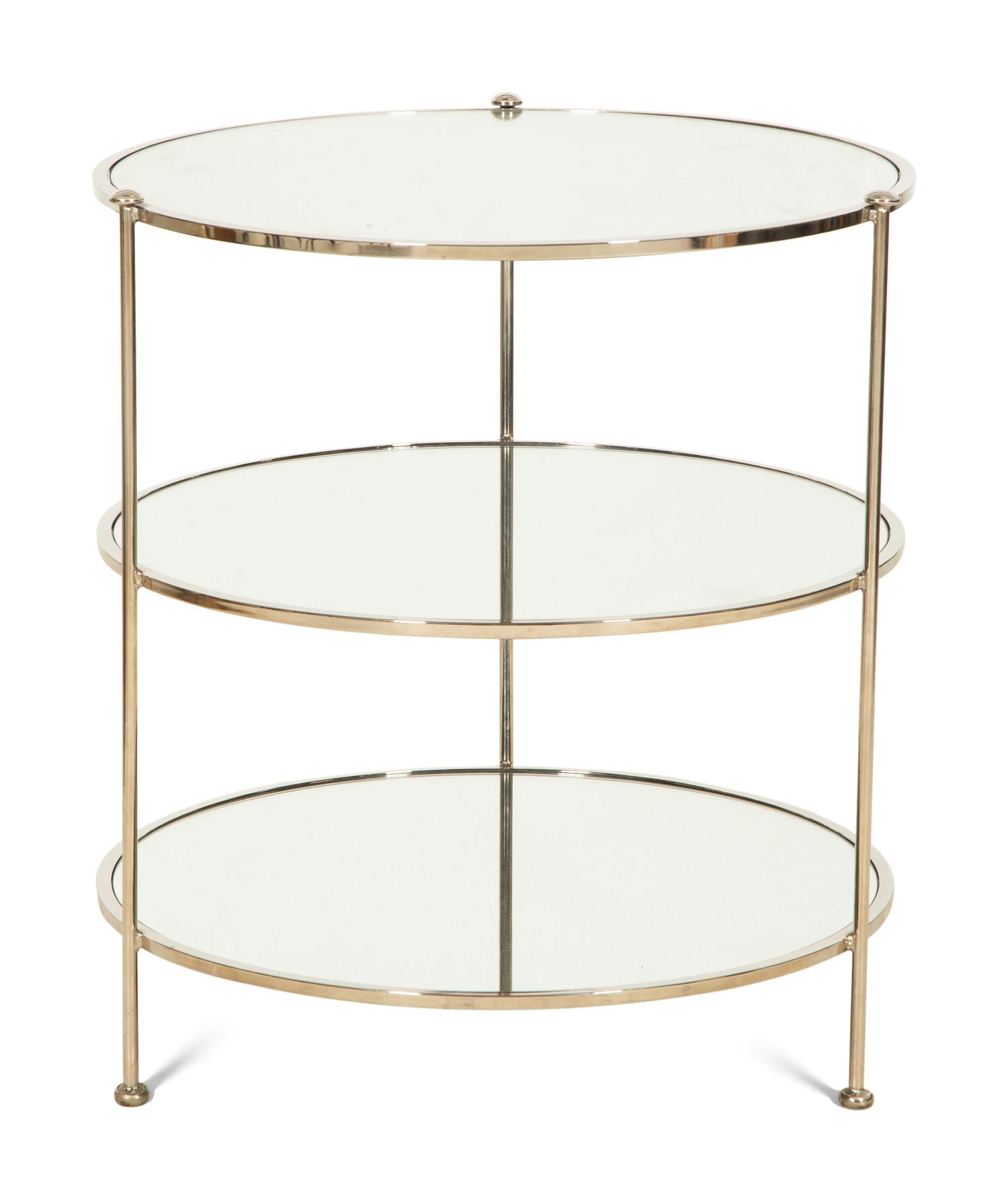 A Contemporary Mirrored Three-Tier Table