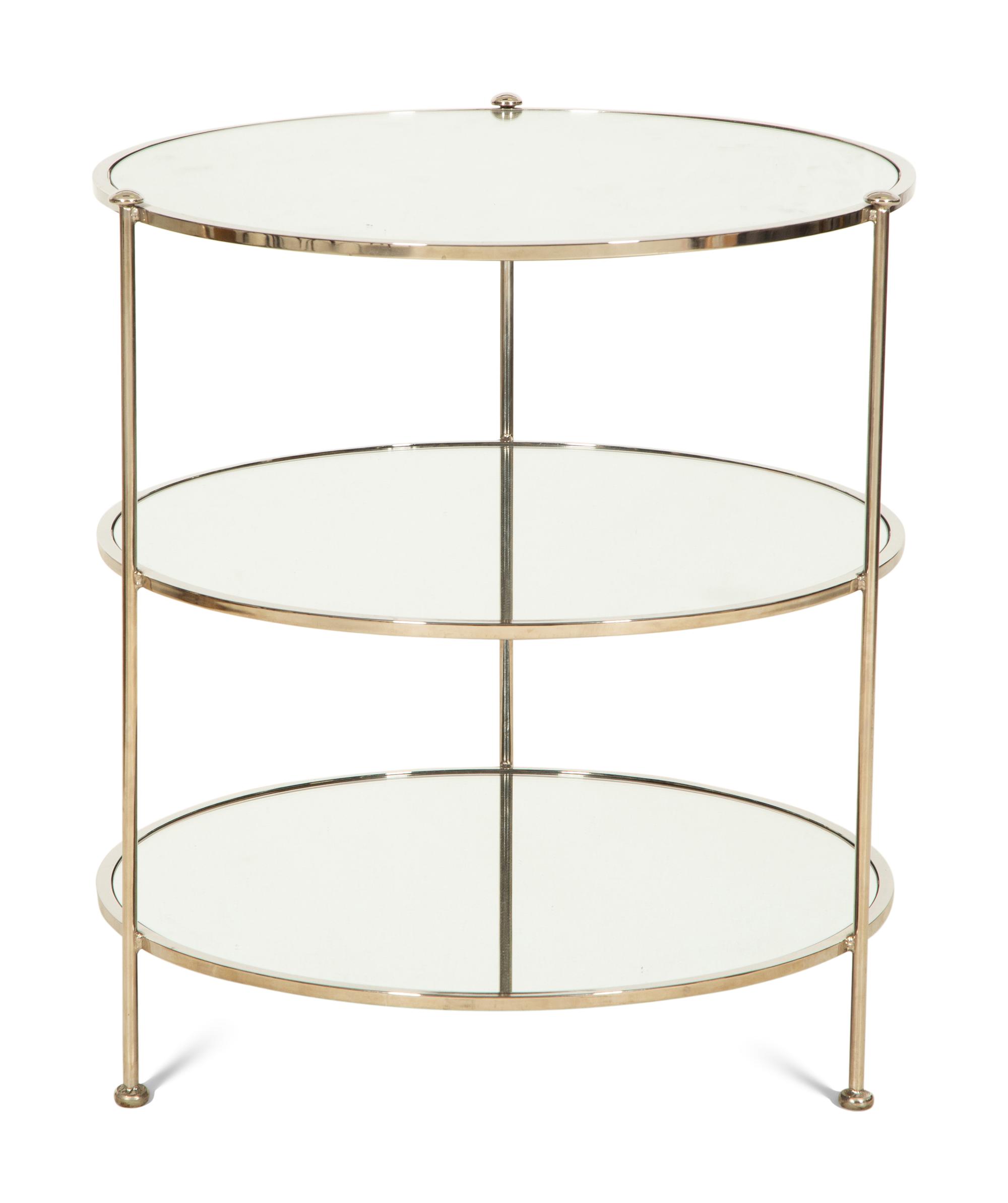 A Contemporary Mirrored Three-Tier Table