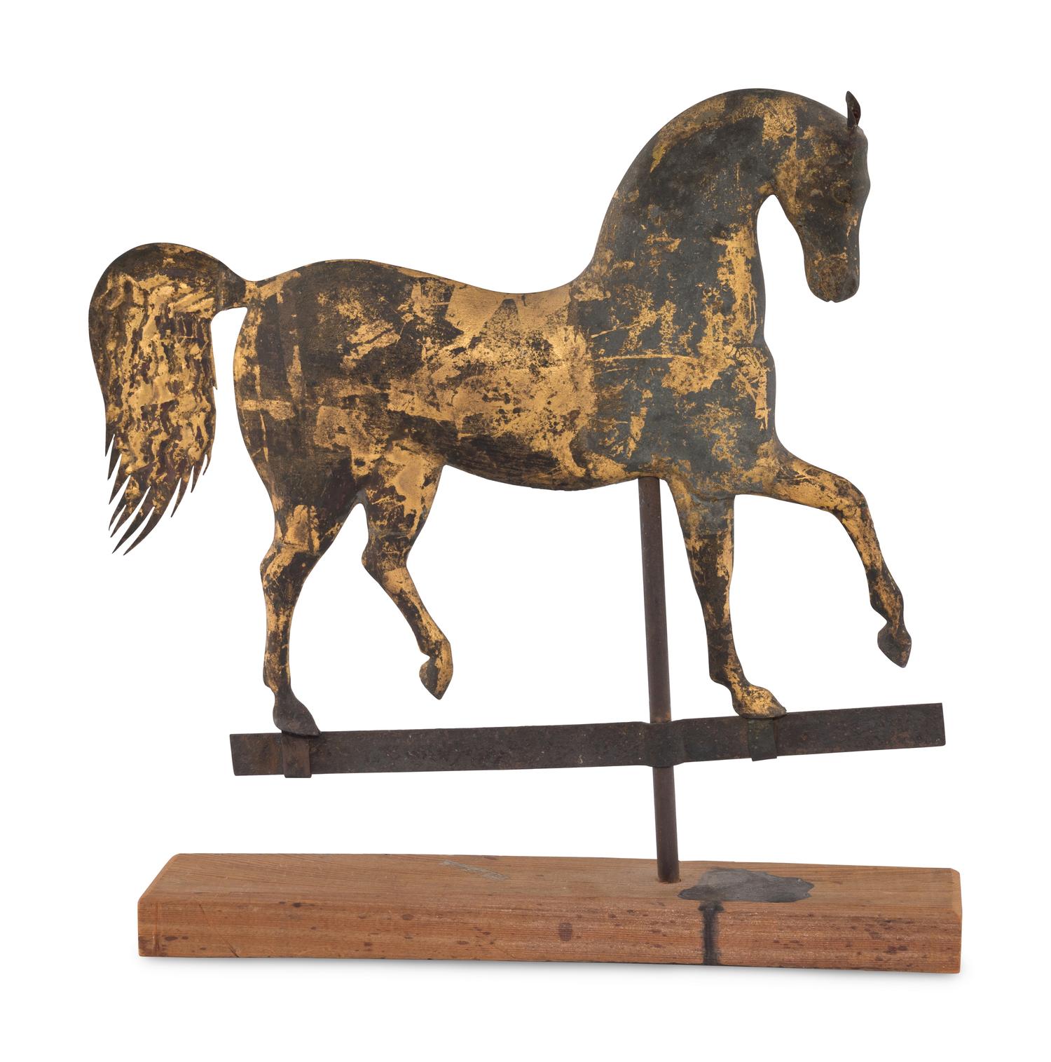 A Howard and Co. Molded Copper and Cast Zinc Trotting Horse Weathervane