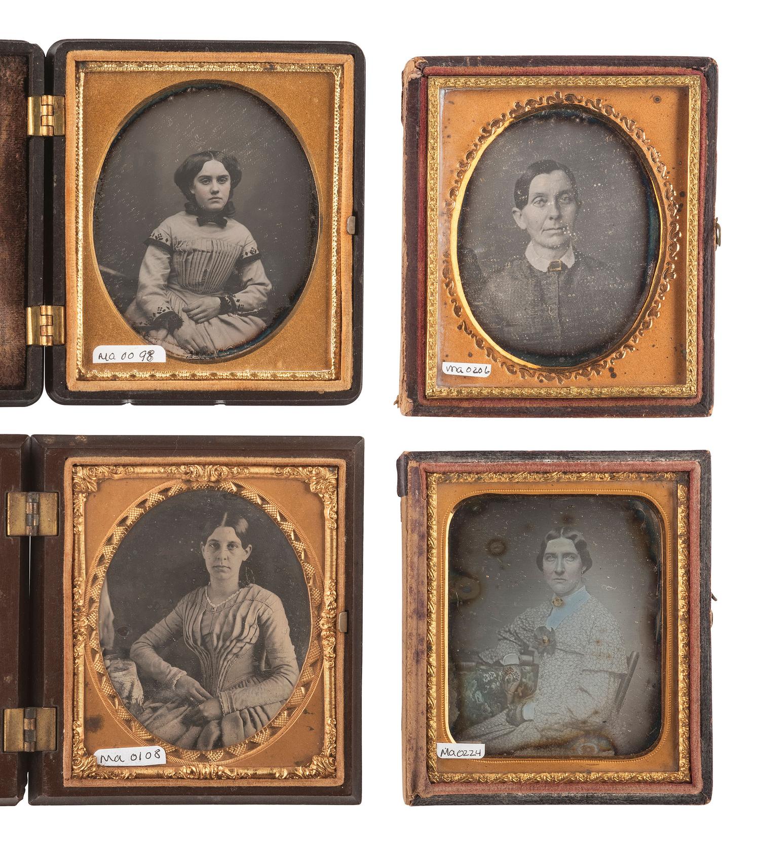 [EARLY PHOTOGRAPHY]. 19 sixth plate daguerreotypes of women incl. COLLINS example