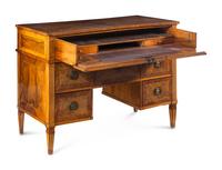 A Louis XVI Walnut and Fruitwood Marquetry Metamorphic Secretary Desk