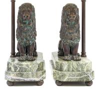 A Pair of Continental Bronze Animalier Figures Height overall 30 3/4 inches. — 20TH CENTURY