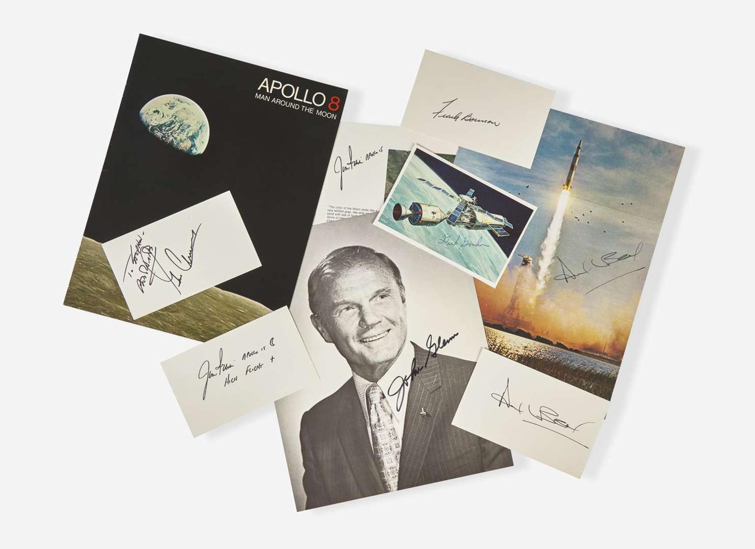 [Travel & Exploration] Cernan, Gene, and Frank Borman, and John Glenn, et al.: Group of 8 Astronaut Autographs