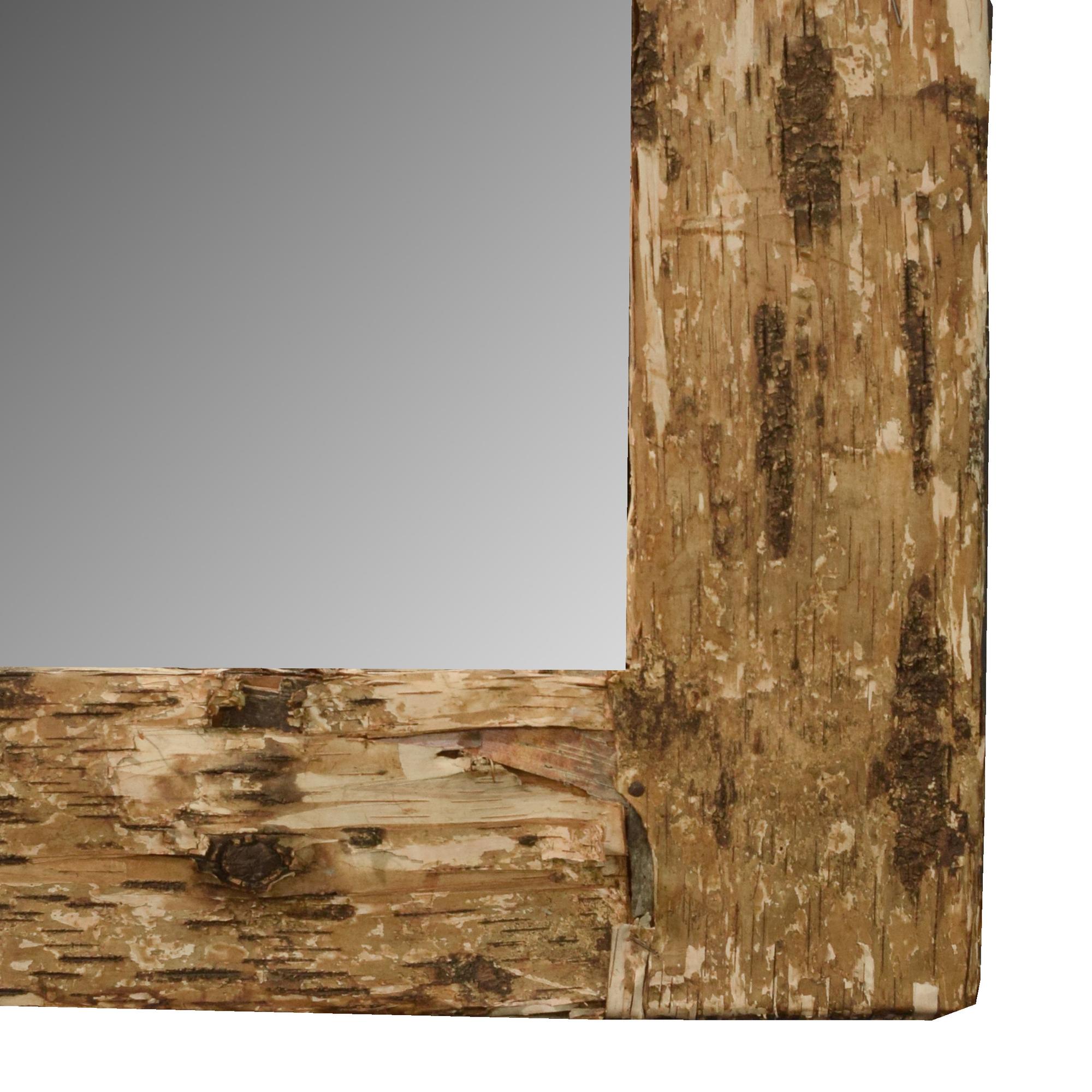 A Birch Bark Frame with Mirror 27" W x 1" D x 30" H — United States, Circa 1920