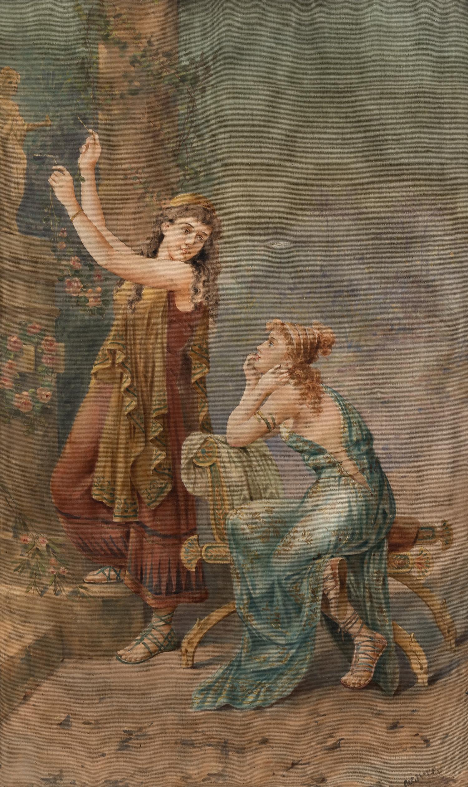 A Large Painted Canvas Panel