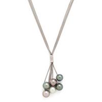 Cultured Pearl and White Gold Tassel Necklace