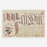 A Fraktur: Vorschrift for the Krum Family Dated "1822"